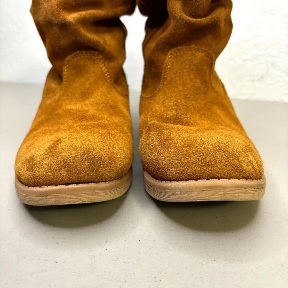 TOMS Laurel Cinnamon Faux Suede Sunset Stripe Slouch Ankle Bootie Girls Size 4 M